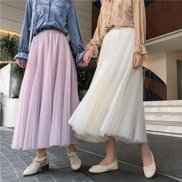 Jupe tulle coréenne aux multiples couleurs décontractée et élégante pour femmes printemps été occasions spéciales
