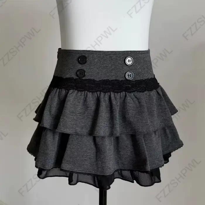 Mini-jupe gothique Lolita Jirai Kei pour femme