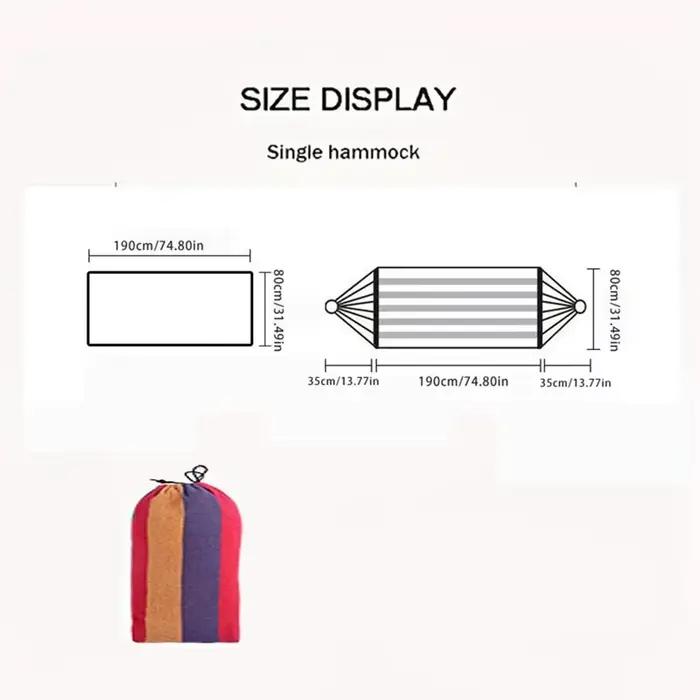 Hamac de loisirs durable pour une personne, chaise suspendue de voyage, lit suspendu, hamacs décontractés pour patio, jardin, cour, extérieur, intérieur avec sac de transport