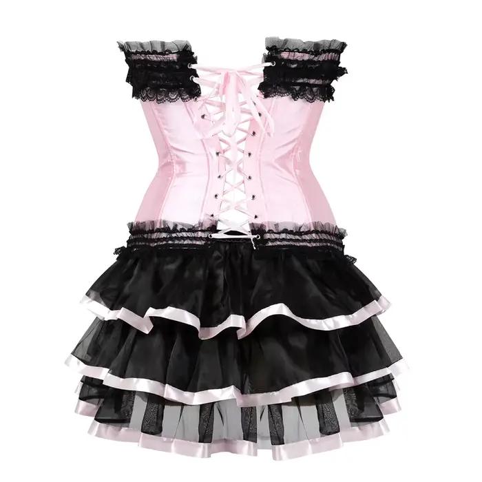 Mini jupes tutu en maille noire et dentelle