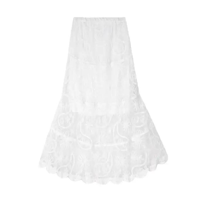 Jupe brodée au crochet en dentelle française