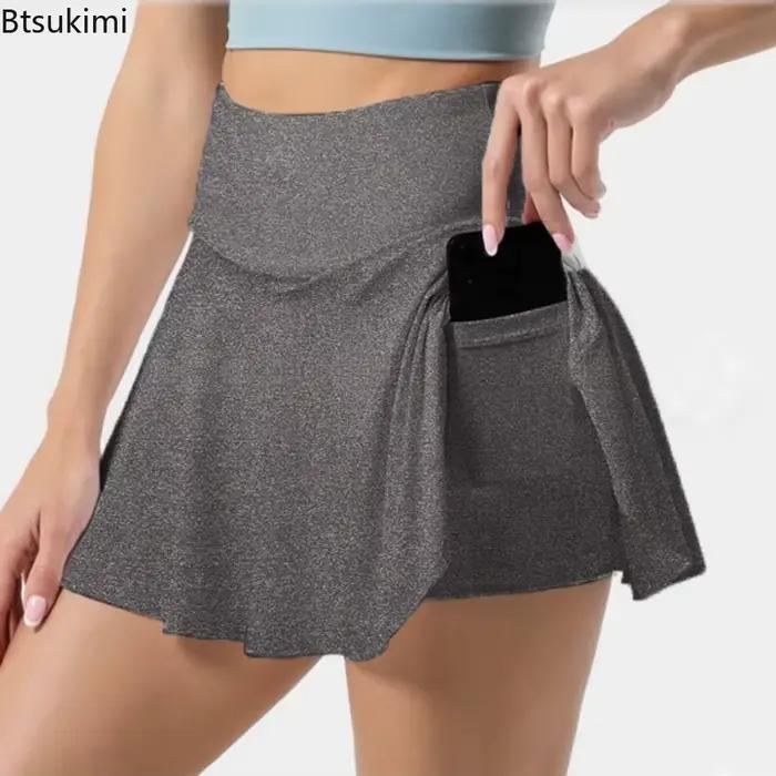 Nouvelle jupe de tennis taille haute pour femme