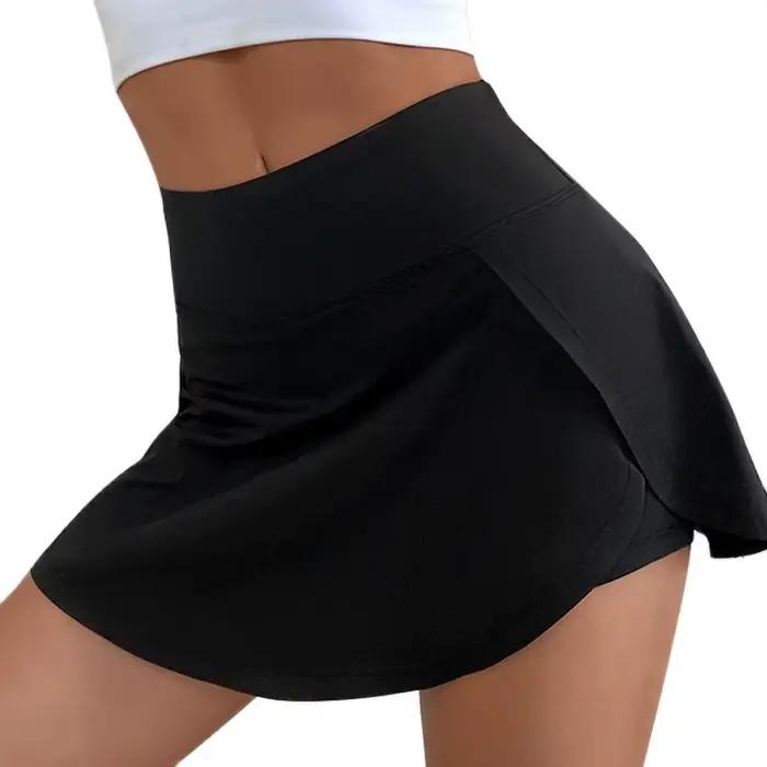 Jupe-culotte de sport taille haute pour femmes