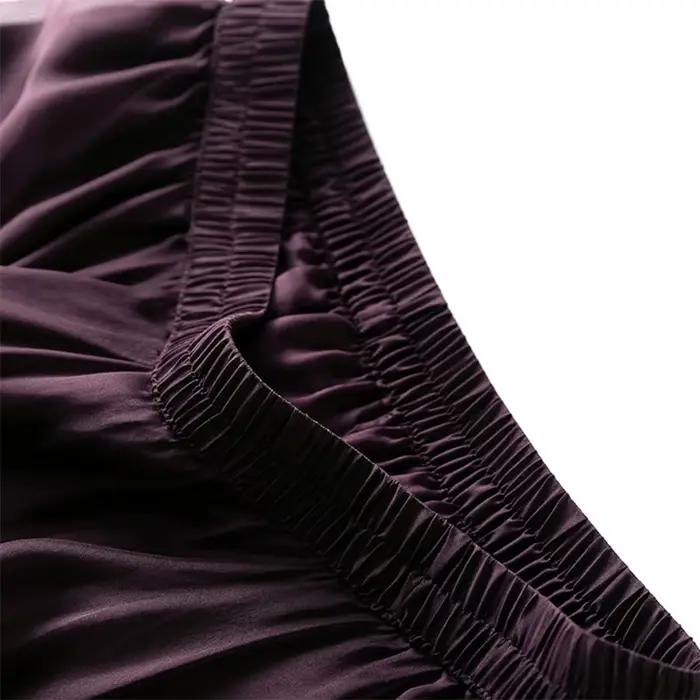 InjSkirt-Jupe longue violette avec double doublure pour femme, vêtement de plage d'été, grand ourlet, couleur unie, 100%, MM795