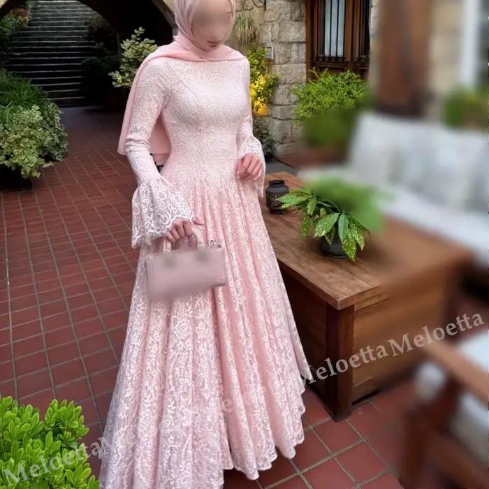 Robes longues en dentelle personnalisées, style A, pour invitées de mariage, robes de soirée de haute qualité, robes de soirée formelles élégantes