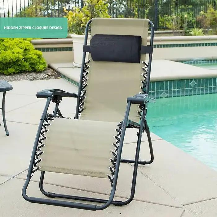 Coussin de chaise longue de jardin, oreiller de cou inclinable, appui-tête, chaise de plage, Camp, terrasse, chaise longue, pause déjeuner, oreiller de repos