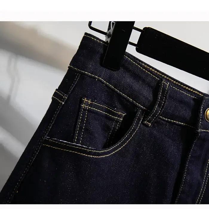 Vintage ample grande taille Denim jupes femmes été décontracté a-ligne Mini jupes avec short bleu foncé taille haute jean jupe femme