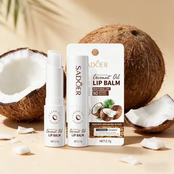 Baume à lèvres à la noix de coco - Nourrissant et hydratant longue durée pour hommes et femmes - Soin quotidien des lèvres