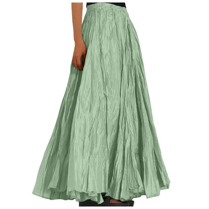 Jupe longue froncée style bohème pour femmes
