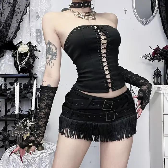 Jupe vintage style punk streetwear pour femme
