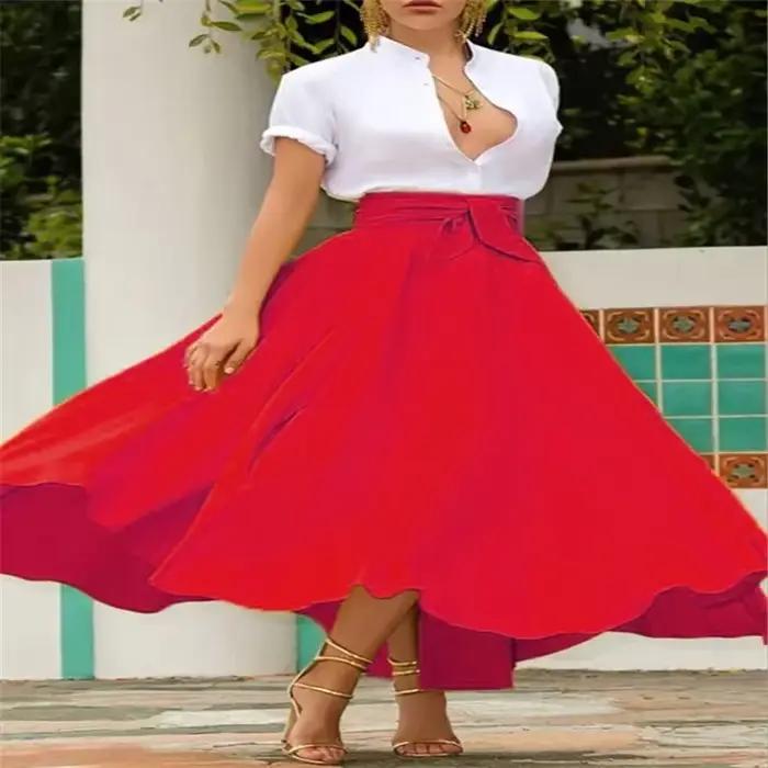 Jupes Maxi Plissées Vintage pour Femme