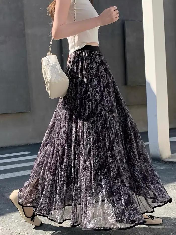 Jupe longue bohème à imprimé floral