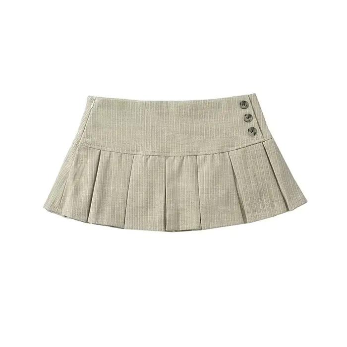 YENKYE – Mini jupe plissée rétro américaine pour femmes