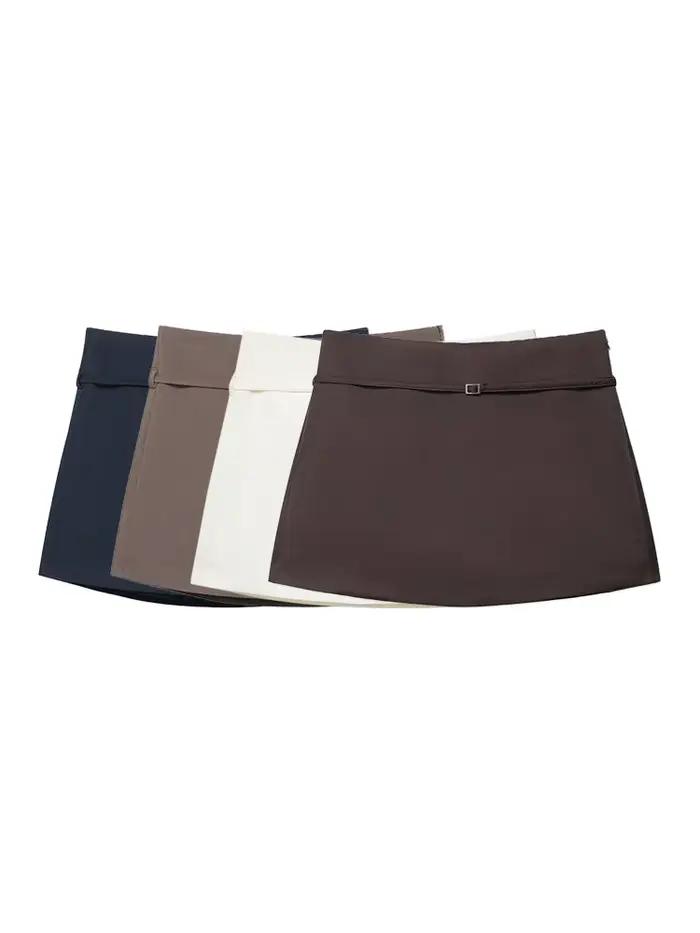 Jupe-short de couleur unie pour femmes