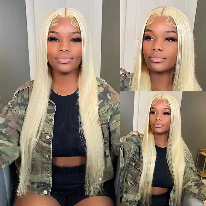 Perruque Lace Front Synthétique Longue Droite pour Femme, Blond Miel 613, Document 13tage, Préplumée, Wiltshire, Noeuds, Doux, Cosplay, 03/Party