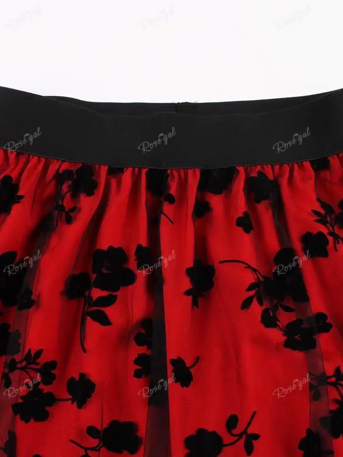 Jupes en maille à motifs floraux pour femmes