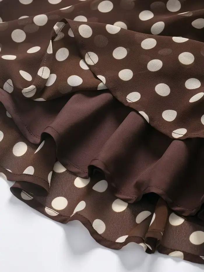 Jupe asymétrique à pois pour femmes