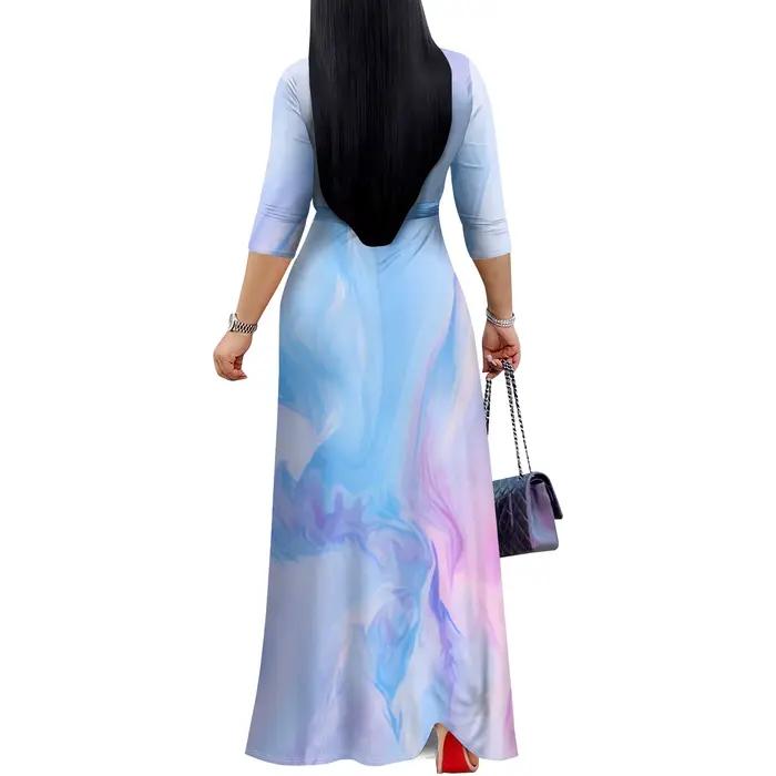 Robe longue pour femme dégradé décontracté