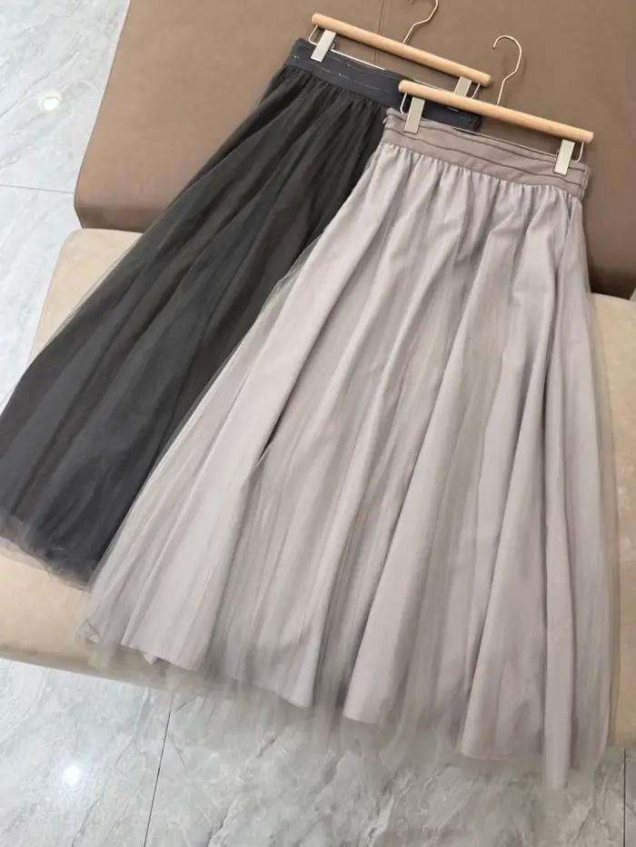Jupe mi-longue pour femme, polyvalente et élégante, à la mode