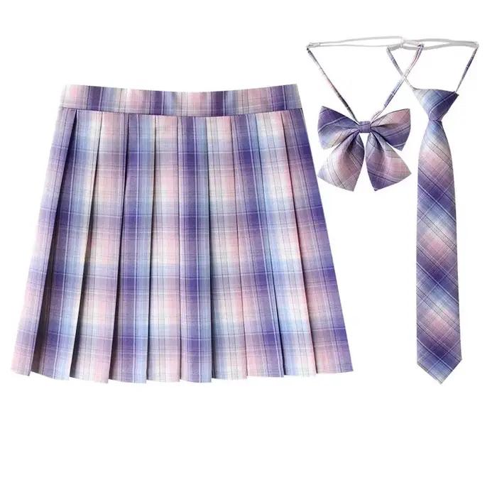 Nouvelle Jupe plissée pour femmes Mini jupes école japonaise taille haute Kawaii mignon gris
