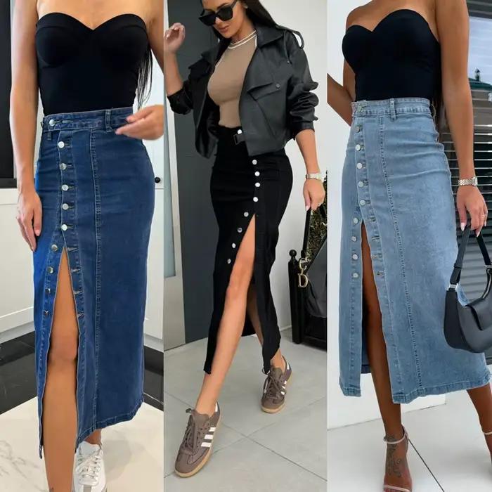 Jupe en jean vintage pour femme