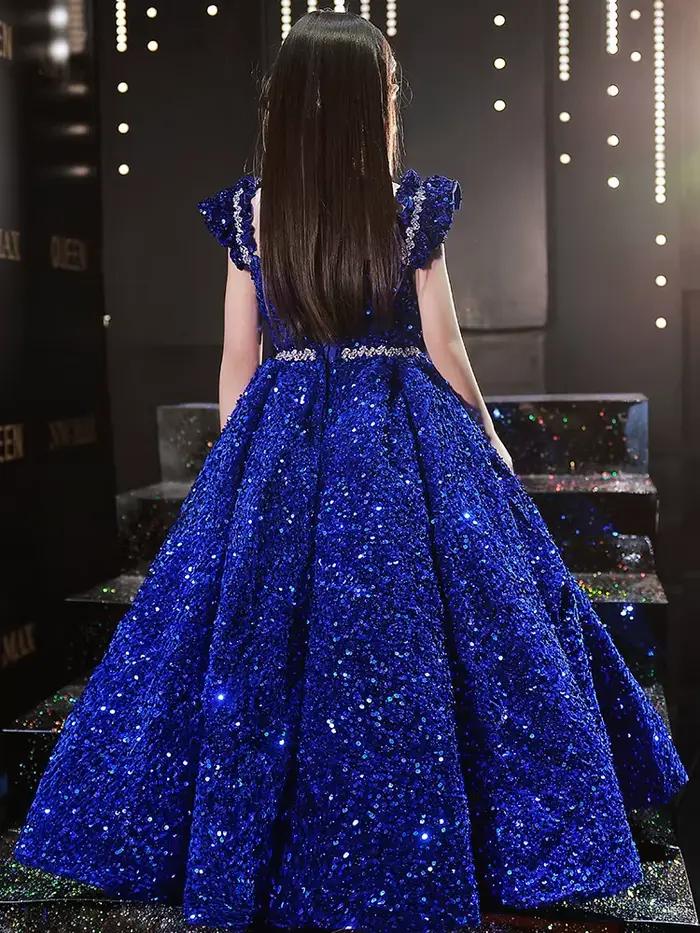 Robe longue princesse à paillettes pour filles
