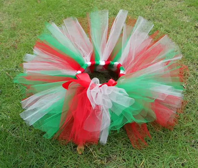Jupe Tutu rouge blanc couleur filles Costume de fête de vacances de noël