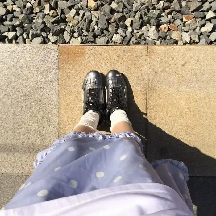 Jupe mi-longue en mousseline de soie à gros pois imprimés, style rétro pop, avec taille élastique pour filles