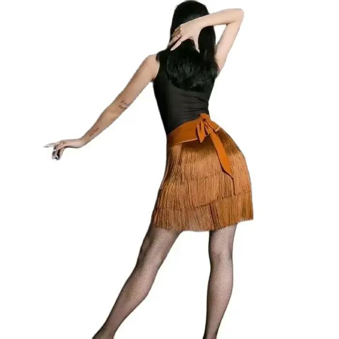 Jupe de danse latine imprimée léopard