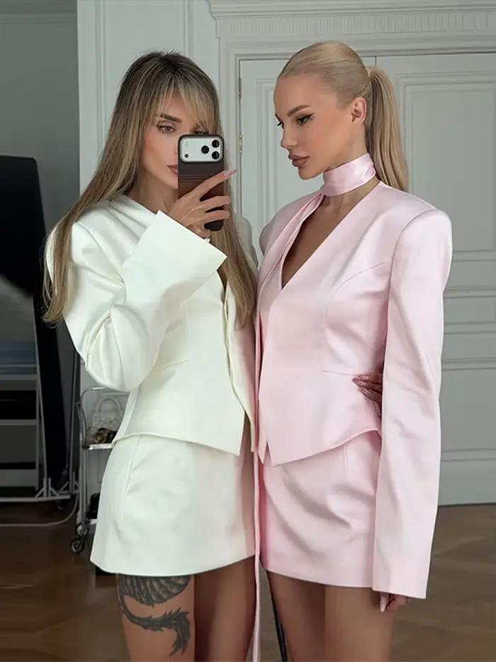 Ensemble jupe et haut imprimé sexy pour femme