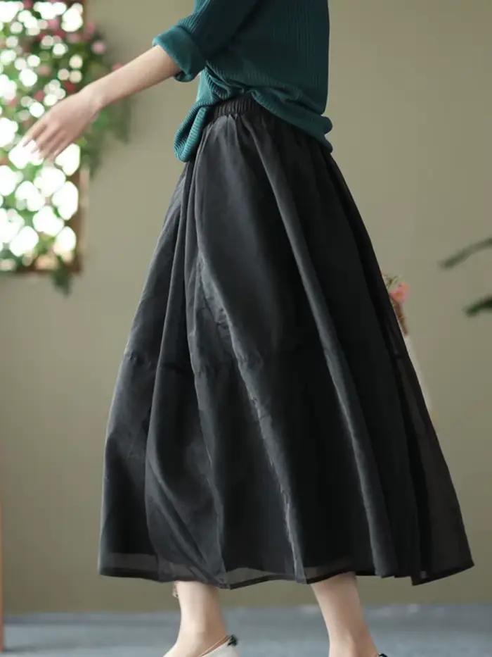 Jupe maxi longue avec poche pour femme