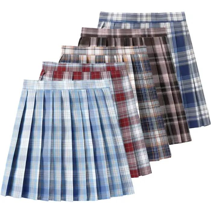 Jupe à carreaux taille haute de sécurité