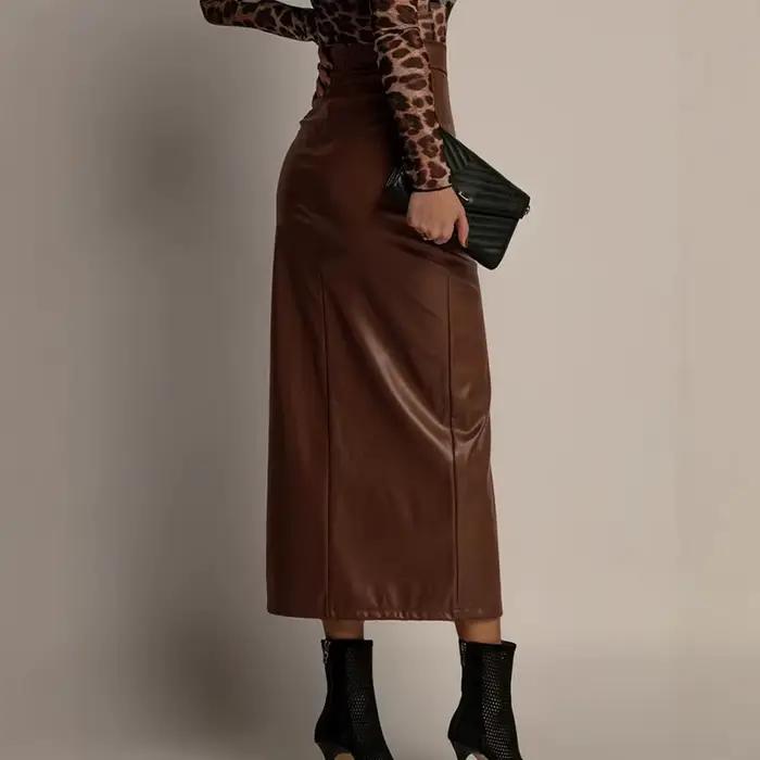 Jupes en cuir PU pour femmes