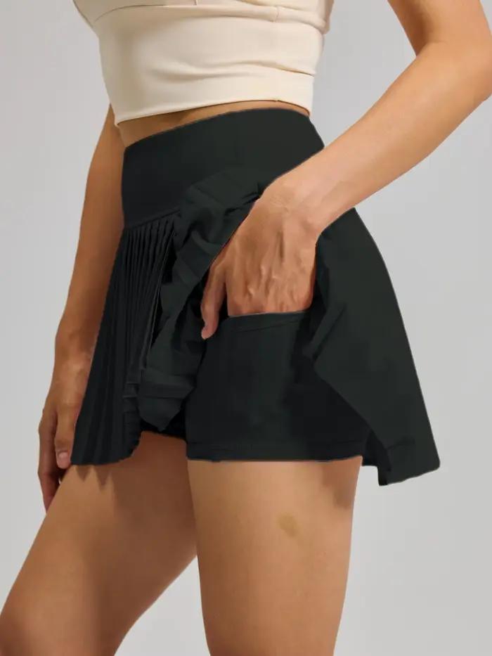 Jupe de tennis plissée pour femme avec short intégré