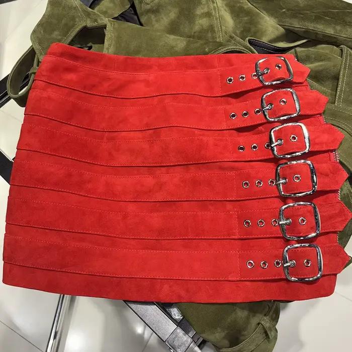 YOLOAgain 2025 automne mode en cuir véritable Mini jupe femmes jupe crayon femme Streetwear
