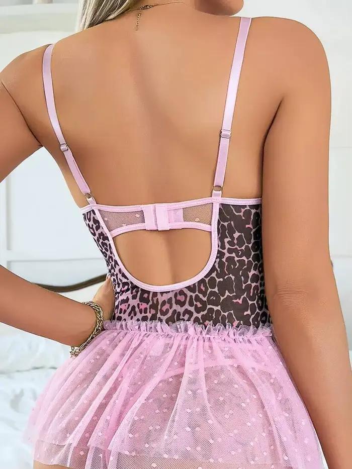 Mini jupe en maille imprimé léopard pour fille