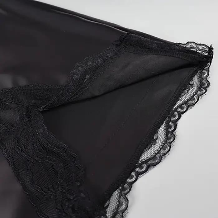 Jupe élégante taille haute avec bordure en dentelle