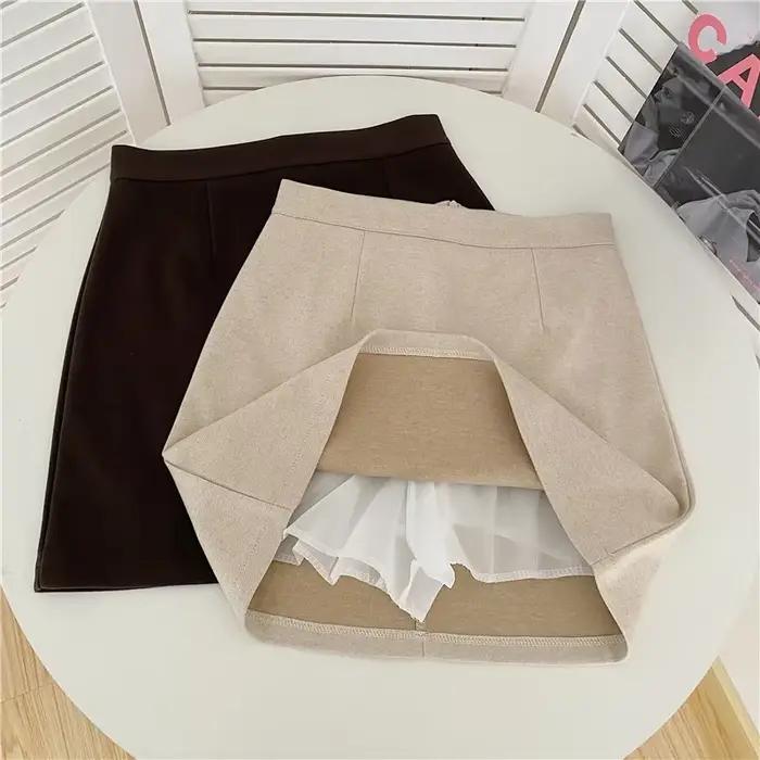 Mini-jupe A-line en polyester pour femmes, style preppy minimaliste, longueur au-dessus du genou, pour l'été et les occasions spéciales