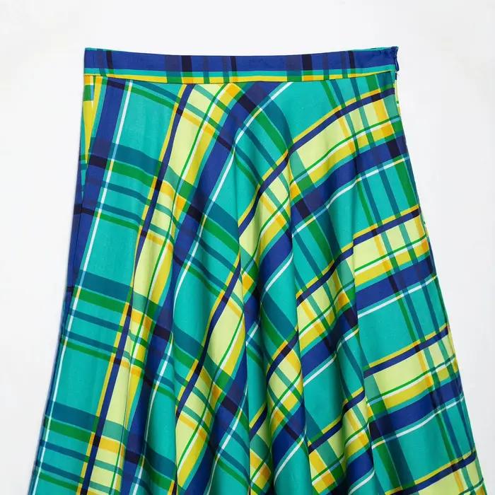 Jupe mini à carreaux taille haute