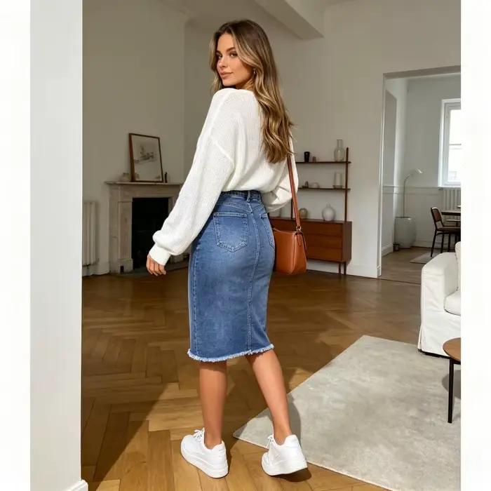 Jupe en jean pour femme