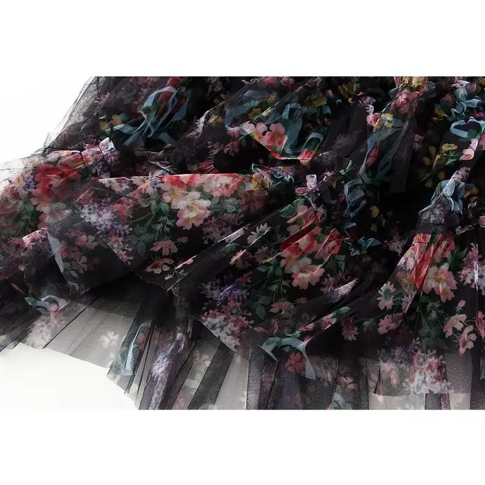 Jupes longues florales taille haute pour femmes