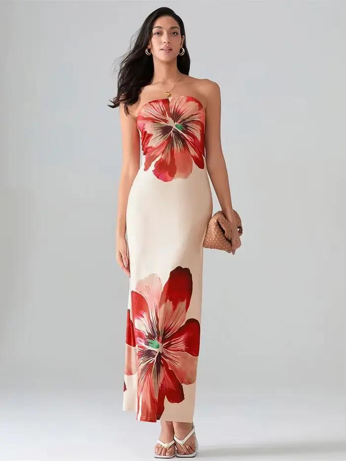 Robe longue à imprimé Floral pour femmes
