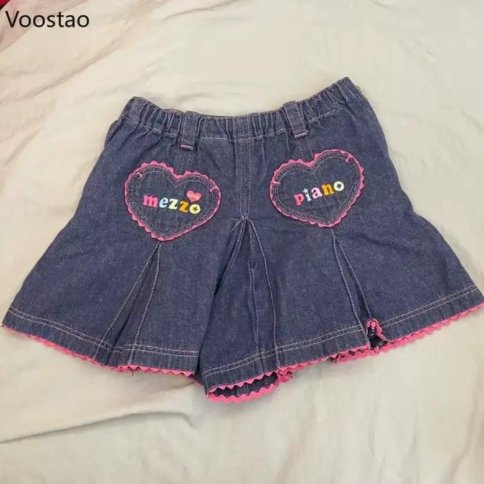 Jupe en jean de style Lolita pour femme