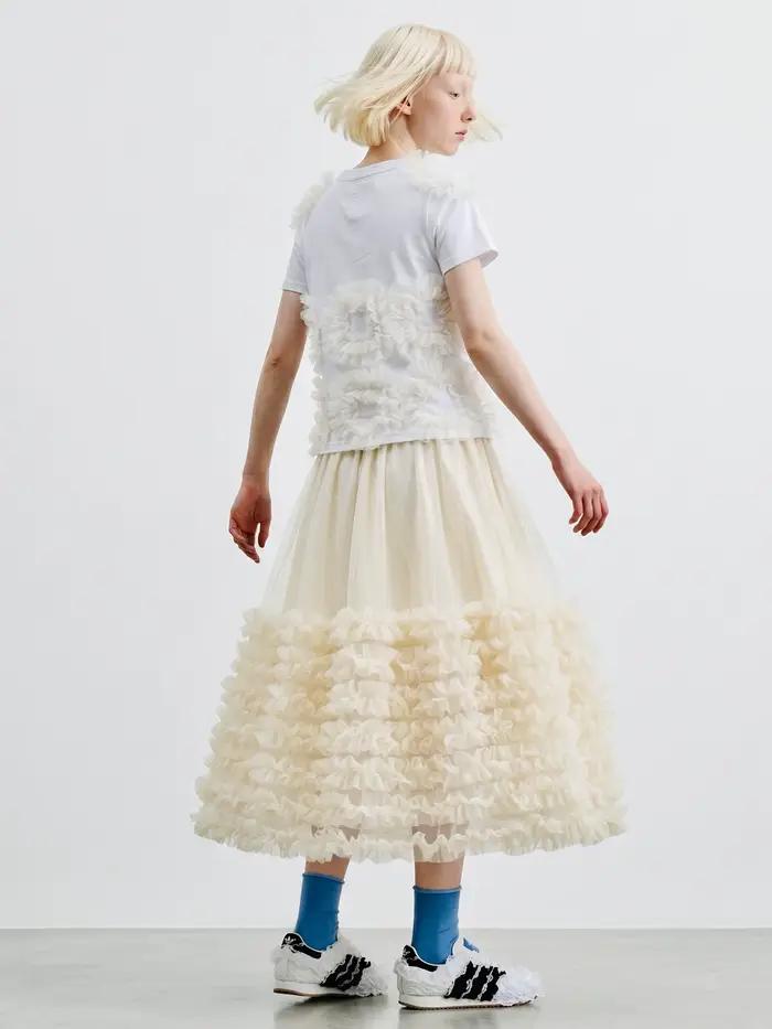 Jupe en maille blanche pour femmes