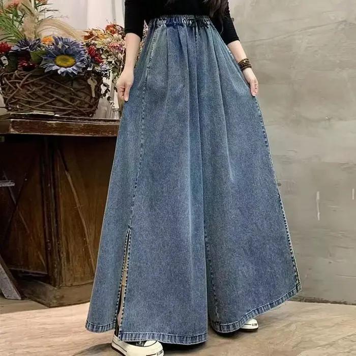 Culottes en jean bleu pour femme