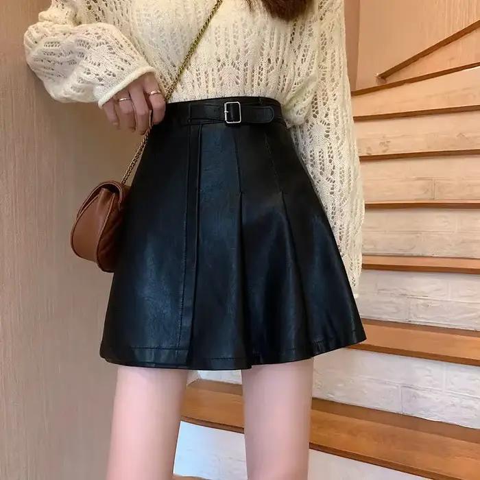 Nouvelle jupe en similicuir 2025 pour femme