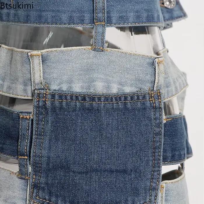 Jupe en jean à panneau contrasté pour femmes, boucle découpée, Design Chic, jupe courte Y2K, vêtements gothiques d'été, tenues Harajuku, 2026