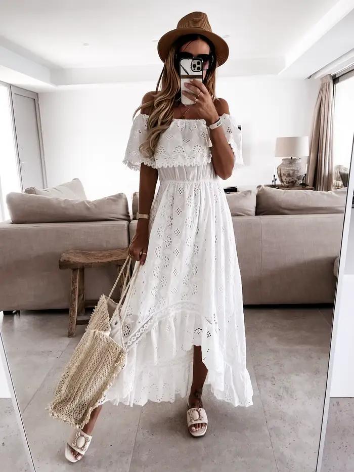 Robe d'été blanche pour femmes