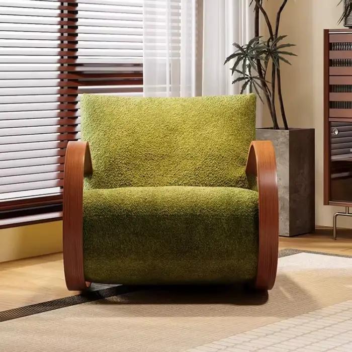 Chaise de jardin et de chambre à coucher avec support dorsal, chaise à bascule en velours pour adultes, chaise longue moderne de luxe, Silla Nordica, mobilier de salon