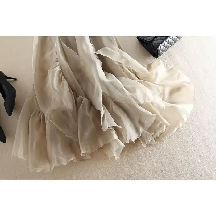 Jupe en gaze féerique légère haut de gamme, jupe Tutu mi-longue irrégulière taille haute